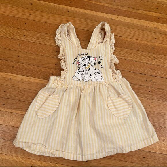 101 Dalmatians Disney Baby yellow/white stripe dress - Picture 1 of 4